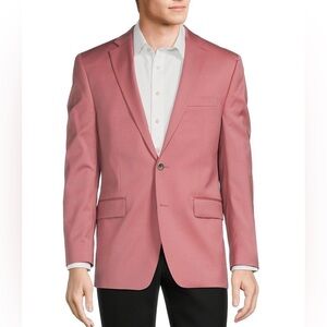 Chaps‎ Single Breasted 2 Button Cotton Sport Coat Salmon Preppy Classic